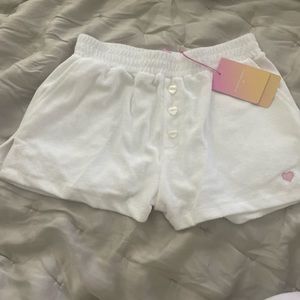 Stoney Clover X Target Collection white terry cloth shorts